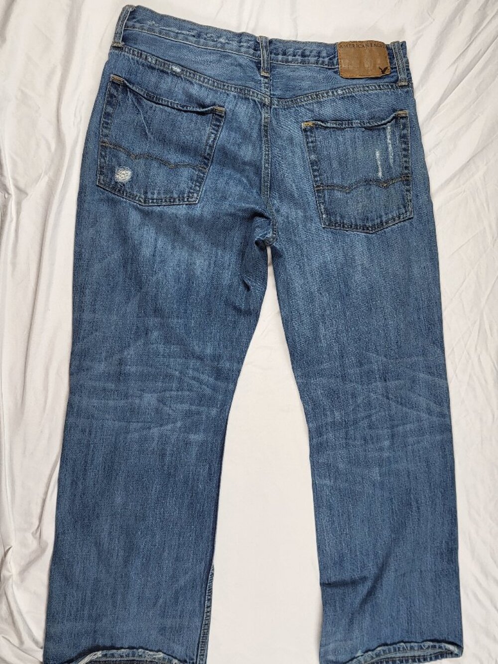 American Eagle Bootcut Jeans Men's 34x30 Distressed Preppy Streetwear Y2K - Picture 11 of 13